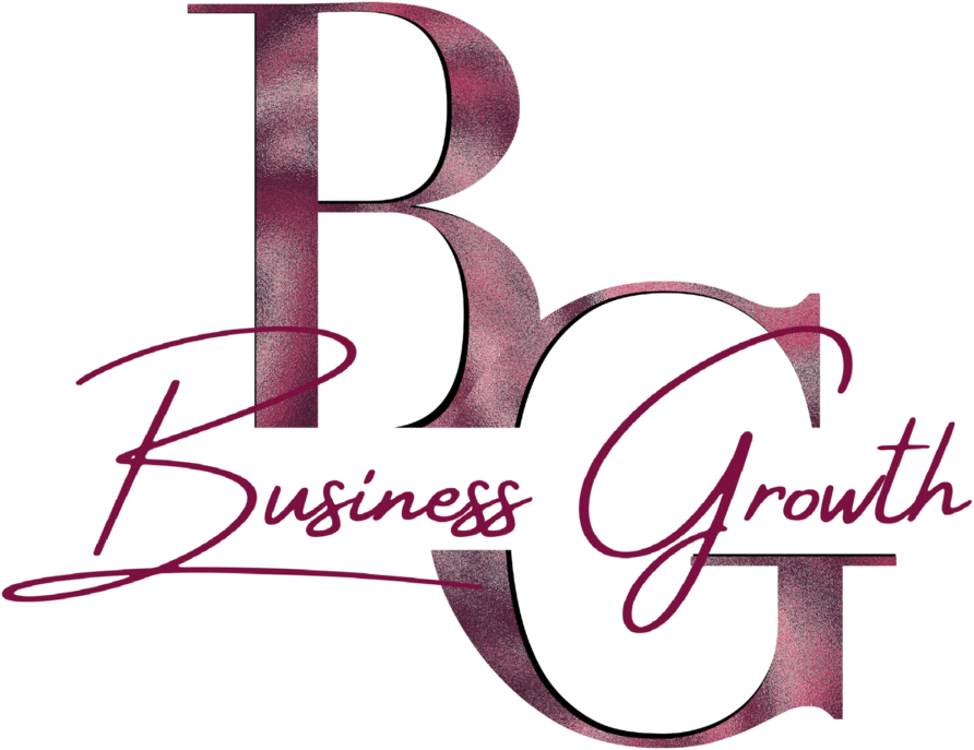 Business Growth logo in rose foil