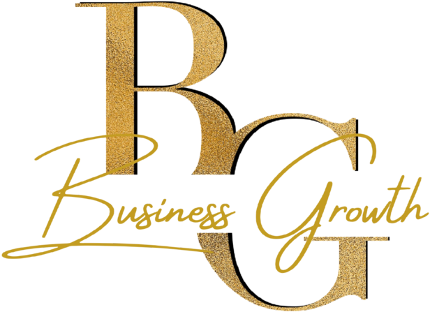Business Growth logo in gold foil